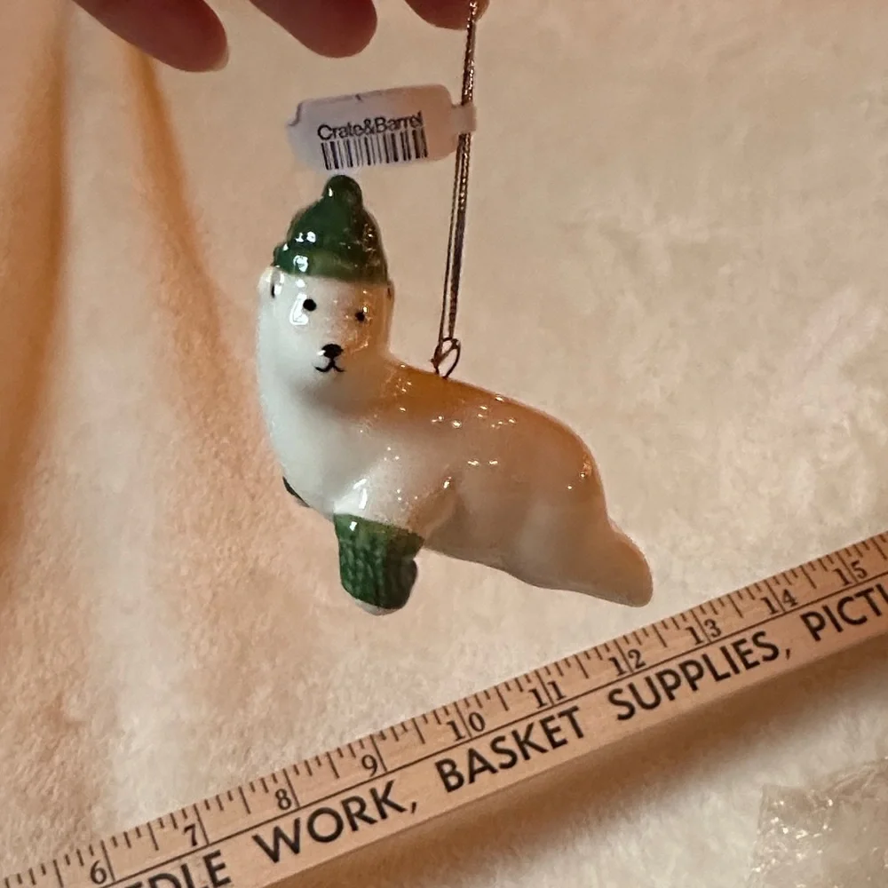 West Elm + Crate&Barrel Ornaments 5- whales, penguin, polar bear, acorns